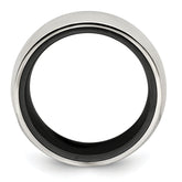 Sophia Jewelers Titanium Sterling Wedding Band Polished Two-Tone Elegance